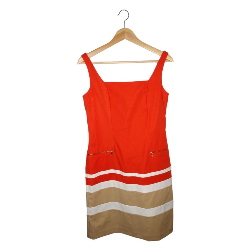 Square Neck Stretch Cotton Sheath Dress Size 4